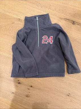 Carter's Dark Gray Fleece Pullover with Red '24' Patch